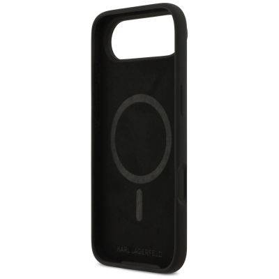 7. Karl Lagerfeld Silicone Karl&Choupette Ring MagSafe Case for iPhone 17 Air - Black