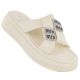 8. Women's beige platform flip-flops with zircons Potocki 16347