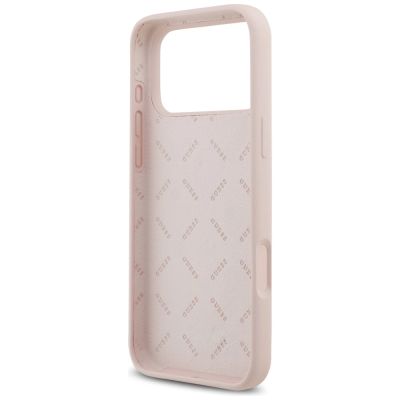7. Guess Silicone Big 4G Script Case for iPhone 17 Pro Max - Pink