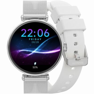 Smartwatch Gravity Silver White 2 Straps GT26-8