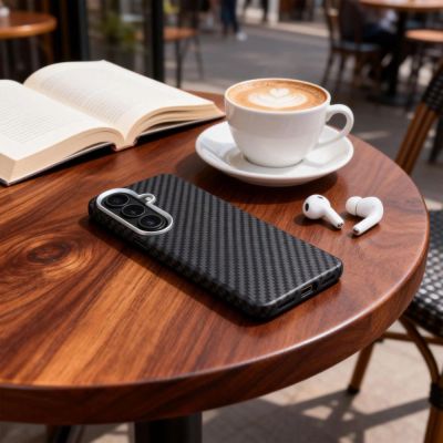 5. Tech-Protect Ion Carbon MagSafe Case for Samsung Galaxy S26 - Black and Silver