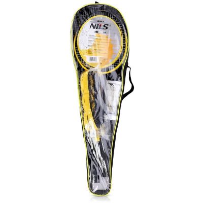 6. NILS NRZ262 ALUMINUM badminton set 2 rackets, 3 feather shuttlecocks, net 600x60cm, cover