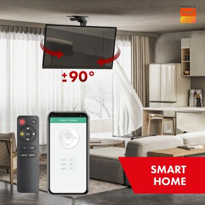 8. Maclean electric TV mount, ceiling mount, Tuya compatible, max. VESA 800x400, horizontal adjustment +90°~-90°, for TV 43-86", max. 45kg, MC-109 T