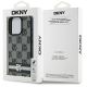 8. DKNY Checkered Pattern & Printed Stripes Case for iPhone 16 Pro - Black