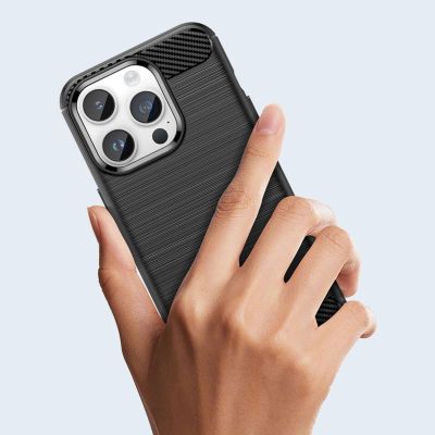 13. Carbon Case for iPhone 14 Pro Max flexible gel back cover blue