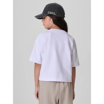 2. Girls' boxy T-shirt with print 4F 4FJKAW26TTSHF4426-10S