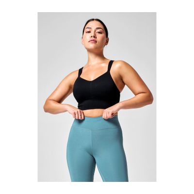 8. CASALL Seamless Rib Padded Sports Bra Black