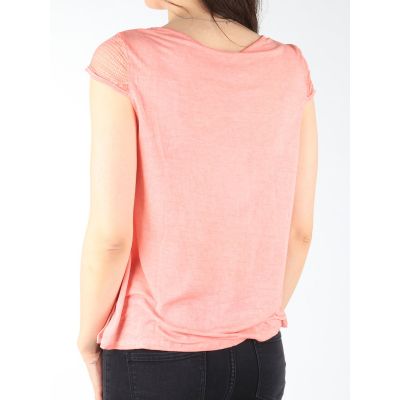 2. Wrangler Capsleeve Tee Coral Peach W W7337FDJX