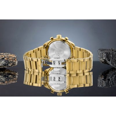 7. Men's Watch Giewont Chronograph Sapphire Gold Black GW9580-B4