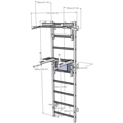 32. GYMNASTIC LADDER ADJUSTABLE BAR AND HANDLE BENCHK 732W