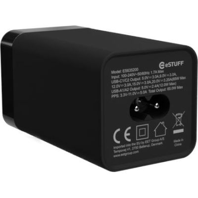 2. eSTUFF ES635200 Mobile Charger Laptop Black AC Fast Charging Internal