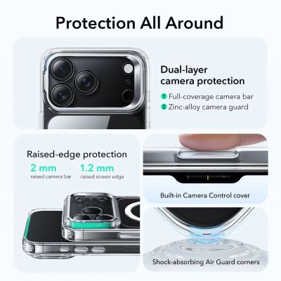 2. ESR Classic Hybrid Kickstand MagSafe Case for iPhone 17 Pro - Clear