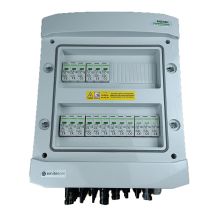 Hermetic IP65 EMITER DC connection switchboard with Noark 1000V DC surge arrester type 1+2, 6x PV string, 6x MPPT