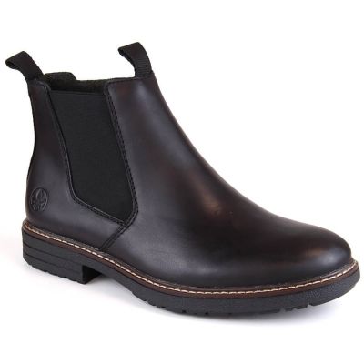 Rieker M RKR634 comfortable insulated leather ankle boots, black