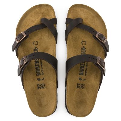 4. Birkenstock Mayari Habana Narrow Women's Flip-Flops, Nubuck Leather, Brown (0171323)