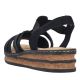 2. Women's black elastic strap sandals Rieker 62969-00