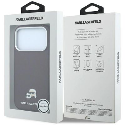 8. Karl Lagerfeld Grained Choupette Head Metal MagSafe case for iPhone 18 Pro Max - burgundy