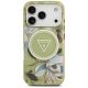 3. Guess IML Glitter Flowers Triangle MagSafe Case for iPhone 17 Pro / 18 Pro - Green
