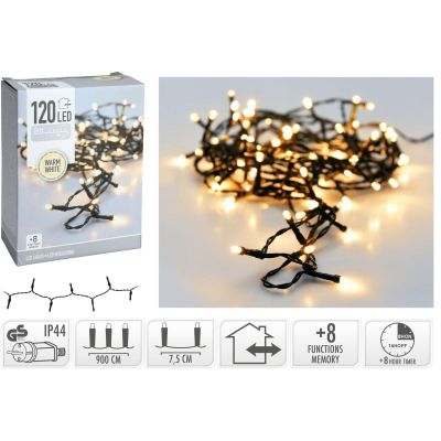 6. CHRISTMAS TREE LIGHTS LIGHT CHAIN 120 LED TIMER WARM WHITE