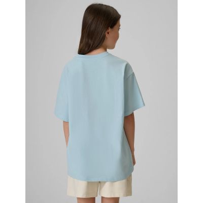 2. Girls' loose plain T-shirt 4F 4FJRSS26TTSHF3984-33S