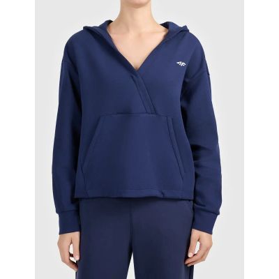 Women's envelope hoodie made of very soft knit fabric 4F 4FWAW26TSWSF2661-31S