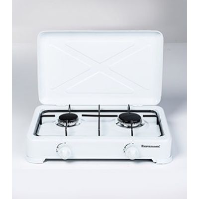 7. Ravanson K-02T 2-burner adjustable gas stove (white)