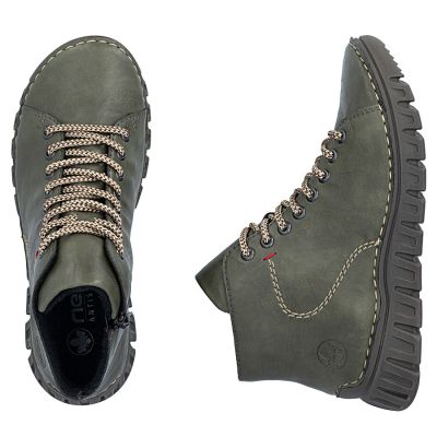 5. Women's ankle boots, green, insulated, Rieker 57501-54