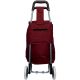 5. TROLLEY SHOPPING BAG ON WHEELS WITH FRAME 31L RED WHITE