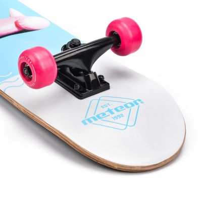 8. METEOR WOODEN SKATEBOARD FLAMINGO