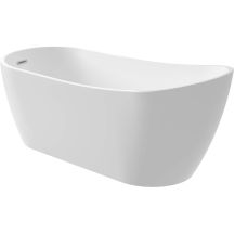 Freestanding asymmetrical acrylic bathtub - 160 cm