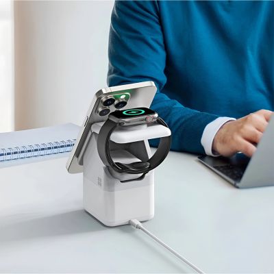 19. Duzzona W20 15W 4in1 inductive charger for iPhone / AirPods / Apple Watch with night lamp - white