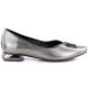 2. Women's ballerinas with decorative heels, silver Potocki SZ12770