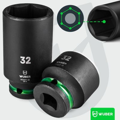 5. 35-Piece Set of Deep Impact Sockets, 1/2", 6-Point, WUBER