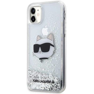 2. Karl Lagerfeld KLHCN61LNCHCS iPhone 11/ XR silver/silver hardcase Glitter Choupette Head