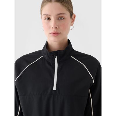 5. Women's cropped transition jacket with a stand-up collar 4F 4FRSS24TTJAF0886-20S