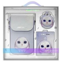 Nimmy Big Eyed Pet 2.0 Rabbit 3-in-1 Phone Bag + Wallet + Tracker Case - Purple