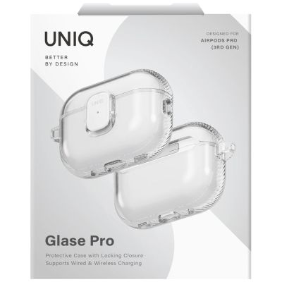 6. Uniq Glase Pro Case for AirPods Pro 3 Lock Case - Transparent