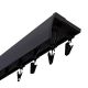 250 CM BLACK DOUBLE ALUMINIUM CEILING TRACK WITH COVER, CURTAIN GLIDERS AND CLIPS, KOWALSKI