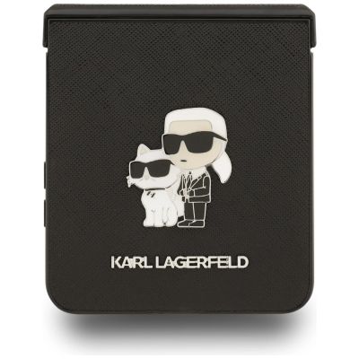 5. Karl Lagerfeld Saffiano Karl&Choupette Pin Case for Samsung Galaxy Z Flip 7 - Black