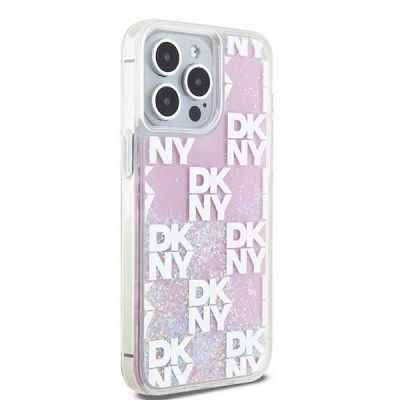 4. DKNY Liquid Glitter Multilogo Case for iPhone 15 Pro Max - Pink