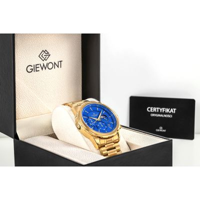 3. Men's Watch Giewont Chronograph Sapphire Gold Blue GW9460-B5
