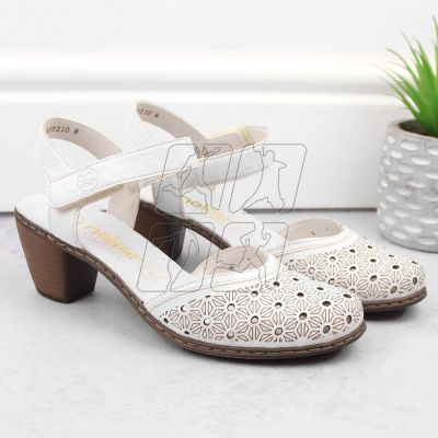 6. Comfortable leather sandals Rieker W RKR650 white