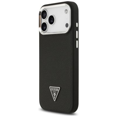 2. Guess Grained Triangle Logo MagSafe case for iPhone 17 Pro Max - black