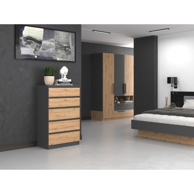 Chest of drawers M5 70x40xH112 anthracite/artisan