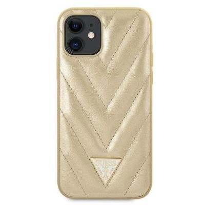 3. Guess GUHCP12SPUVQTMLBE iPhone 12 mini 5.4" gold/gold hardcase V-Quilted Collection