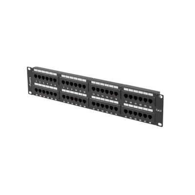 8. LANBERG PATCH PANEL 48 PORT 2U CAT.6 BLACK PPU6-2048-B