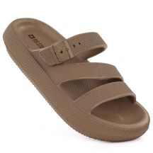 Women's sports flip-flops with a thick sole for the pool, brown Big Star TT274A041