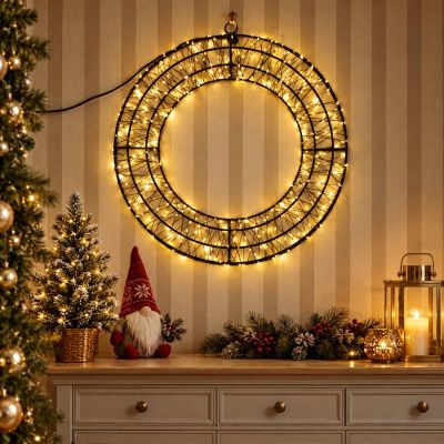 7. Decorative Christmas LED Wreath, Tire Design, 480 LEDs, 38 cm, Black