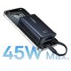 6. Baseus PicoGo 10000mAh 45W Power Bank with Digital Display and Built-in USB-C Cable - Black