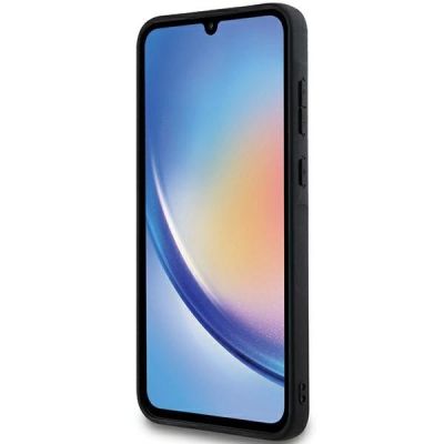 5. Karl Lagerfeld Fixed Glitter Ikonik Logo Metal Pin case for Samsung Galaxy A35 - silver